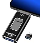 LUIRSAY USB Stick 3.0 für iPhone 128 GB [MFi-Zertifiziert], 4-in-1 Speicherstick(Lightnning, USB-C, USB3.0, Micro-USB), kompatibel mit iPhone/iPad/Android/PC, Schwarz