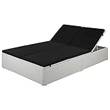 vidaXL Sonnenliege Poly Rattan Liegestuhl Doppelliege Gartenliege Rattanliege