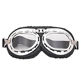 Motorradbrille Retro, Motorrad Brillen, Motorradbrille Retro Fliegerbrille, Helmbrille Crossbrille, Vintage Sonnenbrille, Herren Crossbrille Motocrossbrille für Motorcycle Bike Outdoor-Sportarten