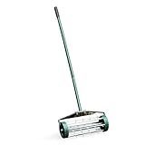 GOPLUS Handvertikutierer, Rasenlüfter mit 3cm Nägeln & breitem Schutzschild, Bodenbelüfter Manueller Aerifizierer für Garten, Hof, Terrasse, 46 x 23 x 127 cm