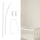 Baby Fancyroom Betthimmel Himmelstange, leicht montierbare Himmelstange für Babybetten. Gestell aus Metall weiß für Babybett Gitterbett Kinderbett Himmel Jungen Mädchen