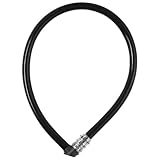 ABUS Kabelschloss 3406C - Zahlenschloss - 55 mm langes Stahlkabel mit Kunststoffummantelung - ABUS-Sicherheitslevel 1 - Schwarz