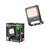 Osram ENDURA FLOOD PC 10W LED-Fluter, 3000K warmweiß, 1000 Lumen, IP65 Flutlicht wetterfest, recyceltes Aluminium, 110° Winkel, Dunkelgrau
