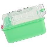 TOGEVAL Kleintierkäfig mit Panoramadach Abnehmbar Atmungsaktiv für Zwerghamster Meerschweinchen Mäuse Geräumiges Hamsterhaus mit Spiel Ruhebereich Grüner Nagerkäfig für Ganzjähriges