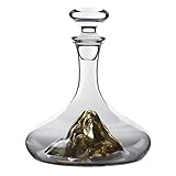 Weinkaraffe aus Kristallglas, Wasserfall-Rotwein-Dekanter mit Glasstopfen, Eisberg-Modellierung Rotweinkaraffe, Schnellteilerkrug, Weinzubehör (1200 ml Gold)