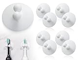 AOYEGIC 8 Stück Zahnbürstenhalter,Wasserdicht Toothbrush Holder Saugnapf,Elektrische ZahnbüRste Halterung,Rasiererhalter,Zahnbürstenhaken Stopfenhalter,Kein Stanzen Geeignet,für Badekugel(Weiß)