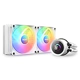 NZXT Kraken 240 RGB - RL-KR240-W1-240mm AIO CPU Wasserkühlung - 1,54' LCD Display 240x240-2x120mm RGB Core Fans - EIN Breakoutkabel zur einfachen Installation - anpassbar durch NZXT CAM - Weiß