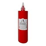 Stofffarbe 500ml. Waschfeste Textilfarbe. T-Shirt Farbe für helle Stoffe. Waschmaschinenfest, Waschbeständig. Textilmalfarbe, Stoffmalfarbe Fixierung durch Bügeln (Rot)