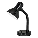 EGLO Tischlampe Basic, Schreibtischlampe Kinder, Leselampe Schwanenhals, flexible Schreibtisch Lampe, schwarze Nachttischlampe mit E27 Fassung