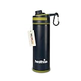 Health Rise 0,7L Outdoor Wasserfilterflasche – 99,99% Schadstoffentfernung – Hohlfaserfilter mit 1.500L Filterkapazität – Ideal für Camping, Wandern, Survival & Krisenvorsorge