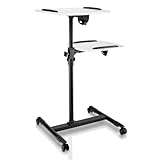 Hama Beamertisch mit 2 Ebenen (42 x 50/40 x 35 cm), höhenverstellbar, mit Rollen