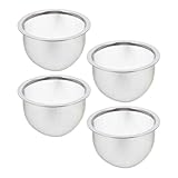 VALICLUD 4 Stück Edelstahl Teesieb 8,5cm Höhe 5cm Feinmaschiger Teefilter für Teeaufguss und Gewürze Kompatibel mit Teekannen und Tassen