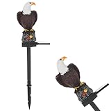 iplusmile Solarbetriebene Gartenleuchte mit Adlerdesign Langlebige LED Außenleuchte mit Automatischem Dämmerungssensor Wetterfeste Harzlampe für Weg Terrasse und Partybeleuchtung
