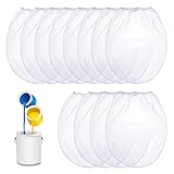 WIYETY 12 Stück Farbsiebbeutel, 5 gal Weiß Filterbeutel, Feine Netz-Siebbeutel, Eimer Elastische Öffnung Siebbeutel für die Filtration Von Flüssigkeiten wie Farbe(50 x 54 cm)