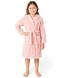 LAYNENBURG Premium Bademantel Kinder & Teenager mit Kapuze - 100% Baumwolle - OEKO TEX Standard 100 - flauschiges Frottee - Größe (134/140, Rosa)