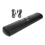 Angoily 1stk Lange Computerlautsprecher Heimlautsprecher Kabelgebundener Computerlautsprecher Computer-Lautsprecher Desktop-Laptop-Lautsprecher Laptop-subwoofer Soundbars Abs Black