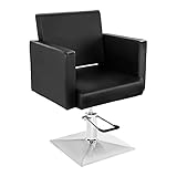 Physa Friseurstuhl Friseursessel Drehstuhl Bedford Black (schwarz, höhenverstellbar, Stahl, Kunstleder, 360°-drehbar)