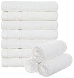 Brandsseller 10er Set Seiftuch 30 x 30 cm Waschlappen Frottier Seiflappen Gästehandtuch mit Aufhänger Baumwolle 470 g/m² Bad Haushalt - Weiß