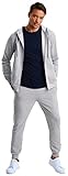 Björn Swensen Jogginganzug Herren Baumwolle Jogging Anzug Trainingsanzug Sportanzug Jungen Jogginghose Sweatjacke Männer BS-3501 Grau Medium