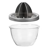 DEARMAMY Manuelle Saftpresse aus Edelstahl 304 Kompakter Entsafter mit Großem Fassungsvermögen Tragbare Orangenpresse für Zuhause und Café