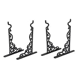 Cusstally Set mit 4 Haken zum Aufhängen aus Edelstahl für Blumenkasten aus Gusseisen mit Schrauben, Wandhalterungen aus Metall im Vintage-Stil für Vogelhäuser, Blumenkästen, Laternen