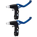 QIMEI-SHOP Fahrrad Bremshebel Mountainbike Bremshebel für 22 mm Durchmesser Lenker Alle Aluminiumlegierung Fahrradbremse Handbremse Hebel für Rennräder MTB BMX 1 Para Blau
