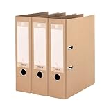 Oxford Ordner A4, 8 cm breit, gut für die Umwelt, in beige, 3 Stück