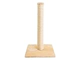 Kratzbaum Beige 36x36x65cm Sisal Kratzsäule Katzenkratzbaum Plüsch