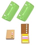 TPZORJX 2 Stück Taschenlocher mit 2 Stück Haftnotizen, Mini-Taschenlocher für Etikettenbindung, Aktenlocher, Locher für Schule, Büro und Zuhause (Grün)