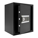 Safe Tresor, 38x31x45cm Elektronischer Safe mit 2 Notschlüssel und 3-8 Bits Digitales Passwort, für Aufbewahrung von Eigentumsdokumenten, Rechnungen, Bargeld