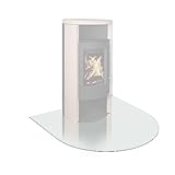 Glasplatte Rundbogen für Kaminofen 100 x 100 x 0,6 cm - Funkenschutzplatte Bodenplatte aus Glas