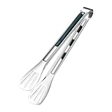 Landrain 28,5 cm Lange Grillzange Edelstahl, Griff aus Silikon Zange Küche, Küchenzange Edelstahl für BBQ Kochen
