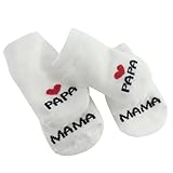 EQLEF Baby socken Geschenk, Mama&Papa Baumwollsocken Neugeborene Dünn Socken 0-6 Monate Baby Mädchen Jungen Home Socken Geschenk für Baby