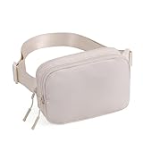 CLUCI Bauchtasche Damen Klein, Frauen Gürteltasche Herren, Sport Mode Sling Bag, Stylisch Crossbody Umhängetasche Hüfttaschen mit Verstellbarer Schultergurt，Beige