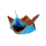 mophrati Leicht zu reinigende Haustier Hängematte, die den Platz Ihres Haustiers sauber und ordentlich hält. Weiche und Bequeme Plüsch Hamster Hängematte. für Haustier, Blau, klein20*20cm