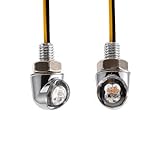 evomosa Mini LED Motorrad Blinkerleuchte Bernstein Seitenmarkierungsleuchte 12V für Custom Street Motorrad Chopper Cruiser 8mm Schraube (Silber)