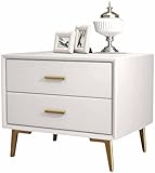 IROEJT Schrank mit Mikrofaser-Lederbezug, Aufbewahrungstisch mit 2 Schubladen und Metallgriffen, 30/35/40/45 cm, Dekoration，45x40x47cm