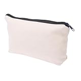 Gatuida 10 Stück Teiliges Federmäppchen aus Beige Canvas mit Reißverschluss Multifunktionale Stifttasche für Schule und Büro Große Kapazität Leicht und Langlebig als Münzgeldbörse und