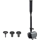 Einstellbare Springbrunnenpumpe Garten Fischteich Tauchpumpe mit integrierter Filtration Düse für Landschaftsbau Brunnen (EQB-600P)