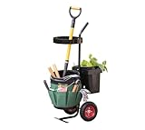 Westmann Hand- & Gartenwagen | 40x56x104 cm Grün | Werkzeugtrolley Set | Transportwagen für Gartenwerkzeug aus Metall | bis 40 kg belastbar