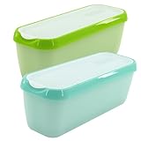WOKICOR 2er-Set Eisbehälter für Speiseeis 1.5 L, Eiscreme Behälter, Eisbehälter für Selbstgemachtes Eis, Gefrierdosen, Eis-Container BPA-frei in Lebensmittelqualität Tiefkühldosen