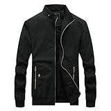 Herren Winterjack Mantel Freizeitjacke mit Reißverschluss Langarm Warm Stehkragen Bequeme Übergangsjacke Winterparka Softshelljacke Puffer Gepolstert Wintermantel Fliegerjacke Outdoor Kleidung