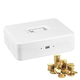 Geldkassette mit Geldscheinfach – langlebiger Stahlbehälter, herausnehmbarer Münzeinsatz, sicheres Schlüsselverriegelungssystem, tragbares Cashmanagement-Werkzeug | für Zuhause, die