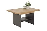 Hela Tische, Couchtisch Wohnzimmertisch Marcel, Holzwerkstoff melaminbeschichtet, Artisan Eiche, ausziehbar 90-142cm, höhenverstellbar mit Kurbel 47-57cm