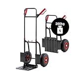 Pallit DIABLO-F Sackkarre klappbar 200 kg Stahl ergonomischer Transportwagen für Lager,Umzüge, Camping, Einkäufe