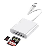 SANGFUN iPhone zu SD+TF 2-in-1 Handy Kartenleser, SD Kartenleser, SD Card Reader, USB SD Kartenleser für iPhone PC, Micro SD-Leser, für iPhone 15/14/13/12/11