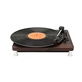 UQTE DVD-Player 33/45/78 Phonograph Vinyl-Plattenspieler Plattenspieler Plattenspieler-Player Stereo-Cinch-Audio-Ausgang Lesen Sie Discs schnell mit Rauschunterdrückung (Color : Red Wood Grain)