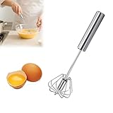Halbautomatischer Schneebesen aus Edelstahl, Schneebesen, Hand-Schneebesen, Rührwerkzeug zum Kochen, Küche, Zuhause, Eiermilch (klein)