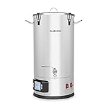 Klarstein Maischfest - Bierbrauset, Maischekessel, Bierbrauanlage mit 2 Stufen: 1500/3000 W, Bier Brauen 5-teiliges Set, Filtrier-Eimer, Kühlspirale, LCD-Display, Edelstahl, 35 Liter, Tafelsilber