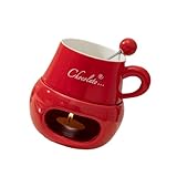 Schokoladenfondue-Tassen-Set aus Keramik, Schmelzbecher für romantische Dessert-Erlebnisse und Familienfeiern